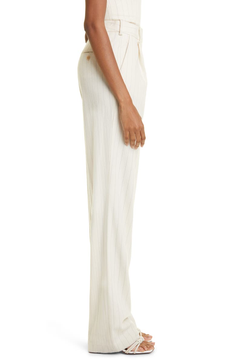 Zimmermann Luminosity Pinstripe Wool & Cotton Pleated Pants, Alternate, color, 