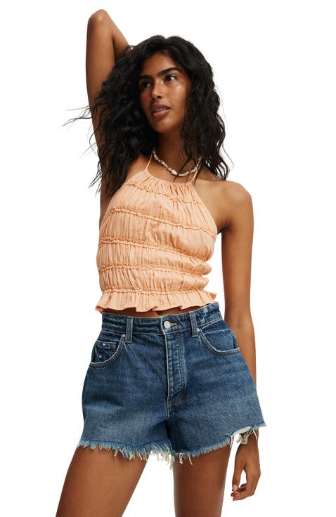 Women's Multi Frill Detail Halter Top