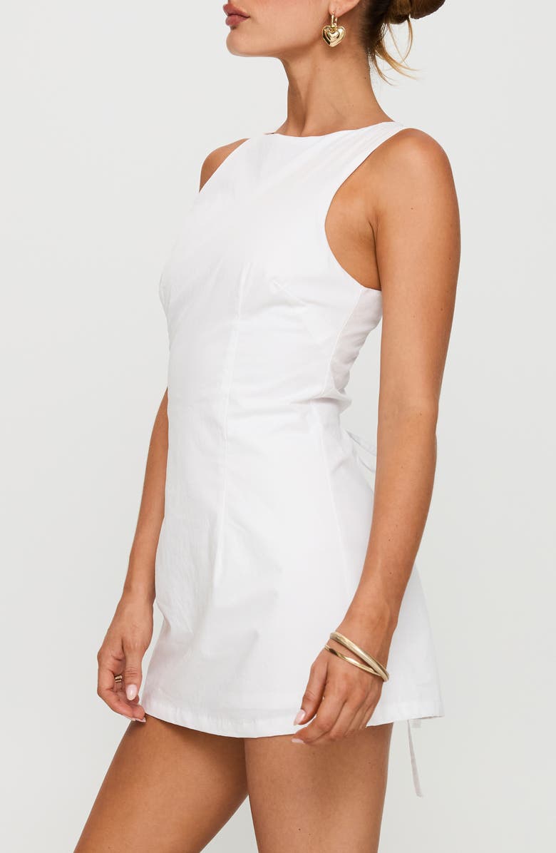 Princess Polly Yumiko Skirted Organic Cotton Romper, Alternate, color, White