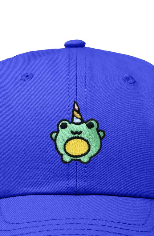 Dalix Froggy Unicorn Embroidered Cap In Royal Blue