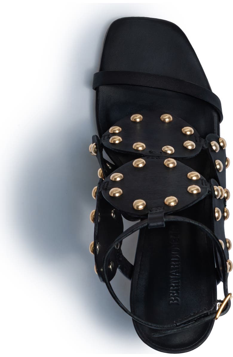 Bernardo 1946 Footwear New Moon 75 Studded Heeled Sandal, Alternate, color, Black