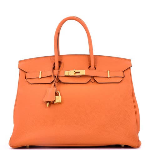 Birkin Handbag Orange Togo with Gold Hardware 35