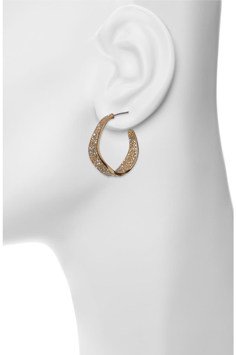 Pavè Hoop Earrings, Alternate, color, GOLD/CRYSTAL