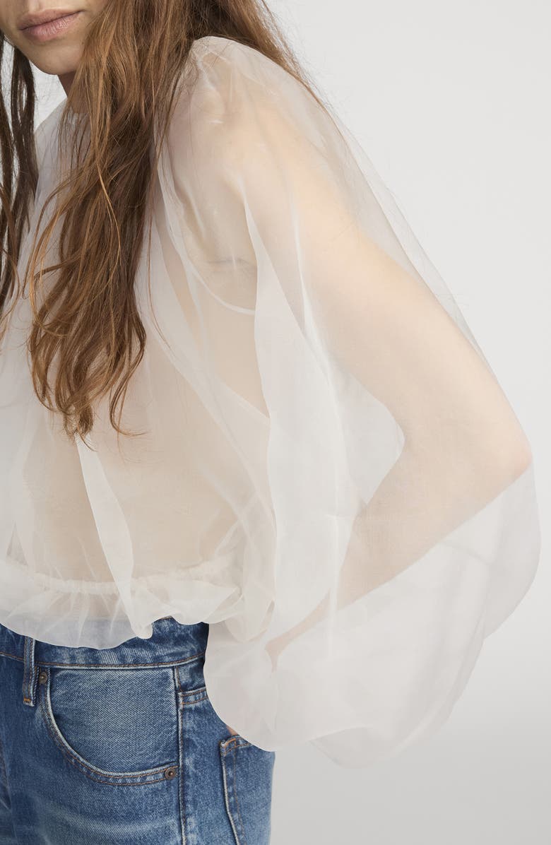 FRAME Sheer Silk Top, Alternate, color, Cream
