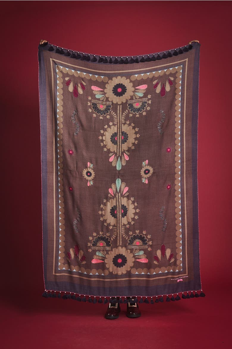 Embroidered Scarf, Alternate, color, Multi