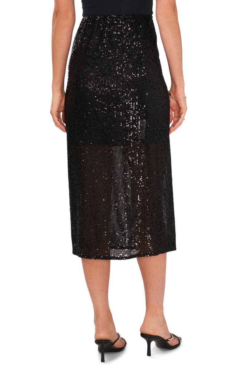 Vince Camuto Sequin Slit Hem Midi Skirt, Alternate, color,