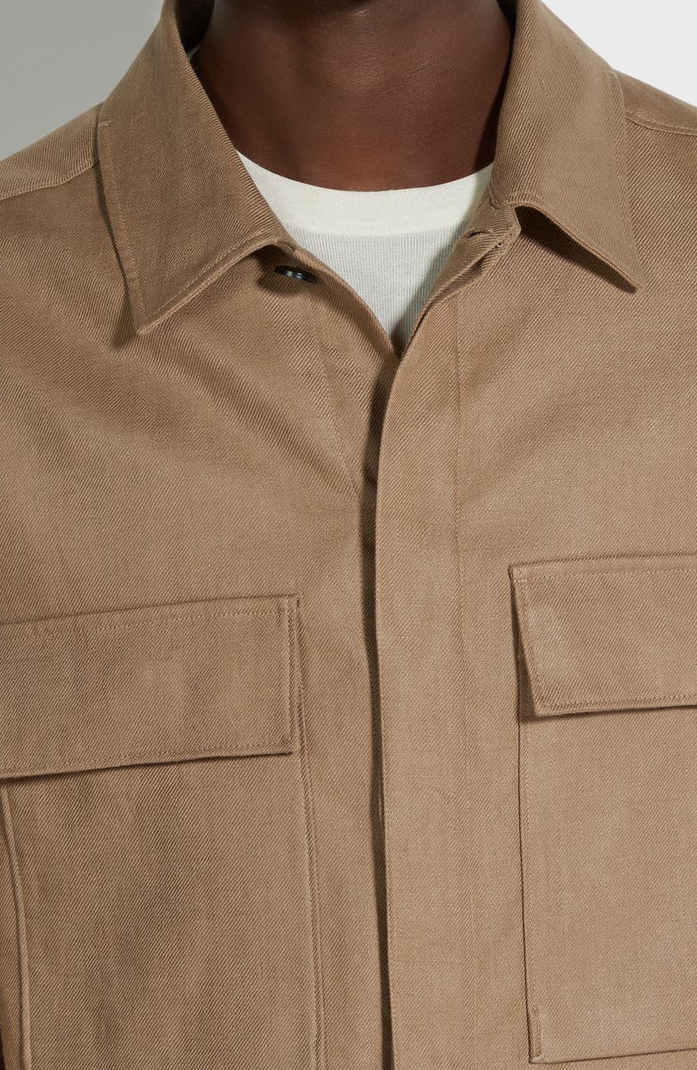 ZEGNA Oasi Linen Twill Overshirt, Alternate, color,