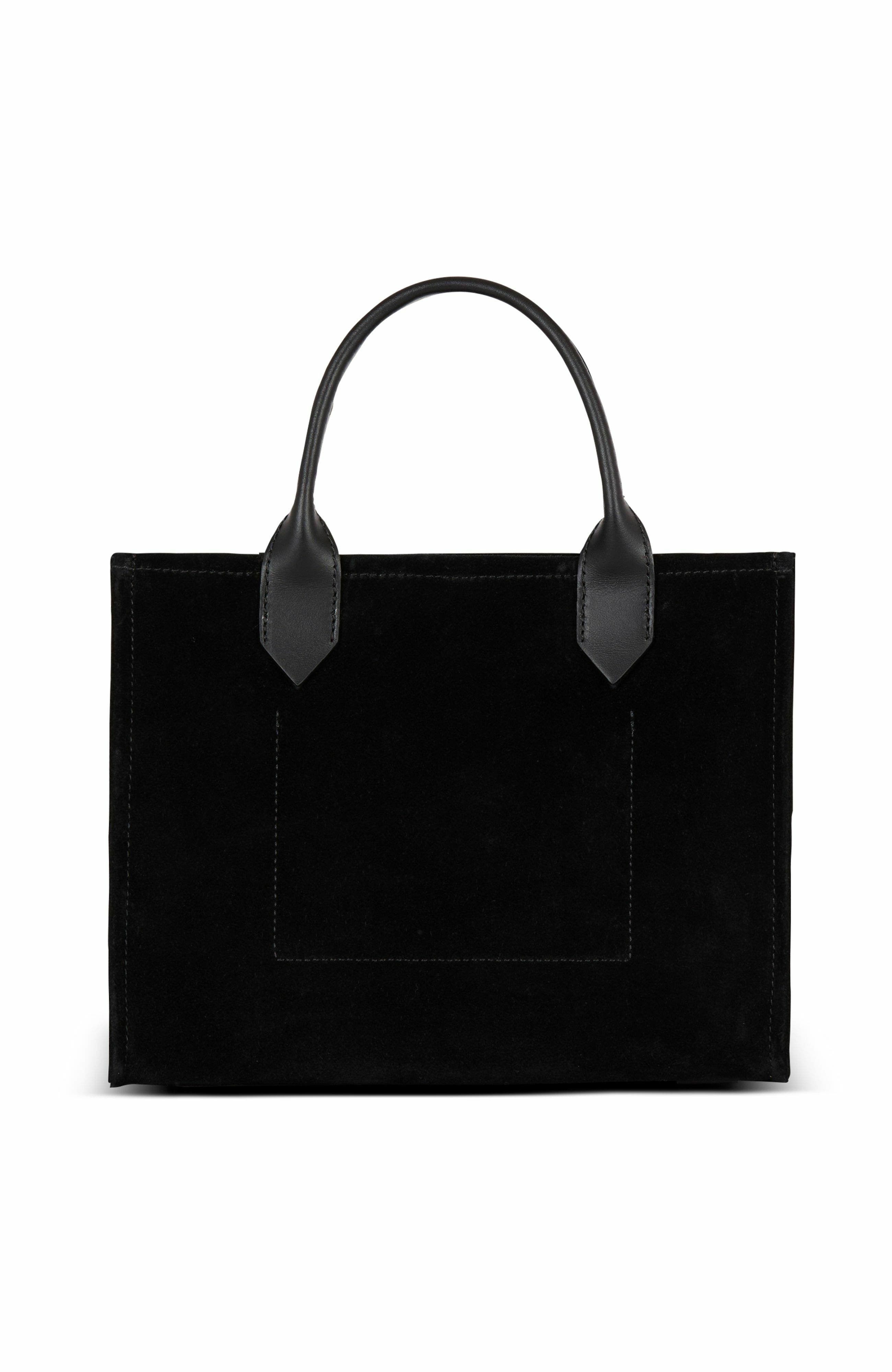 Balmain Small Suede B-Army Tote Bag, Alternate, color, 
