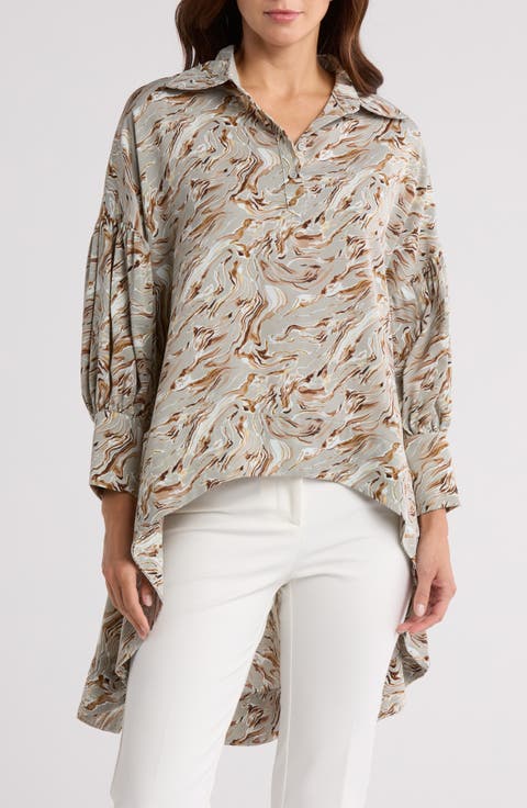 Oversize Long Sleeve High-Low Top