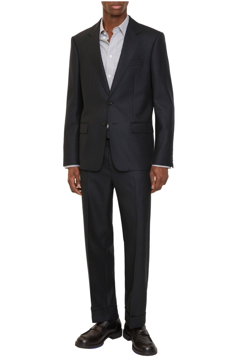 Burberry Check Wool Tailored Trousers, Main, color, Tarmac Grey/Dark Pewter Grey