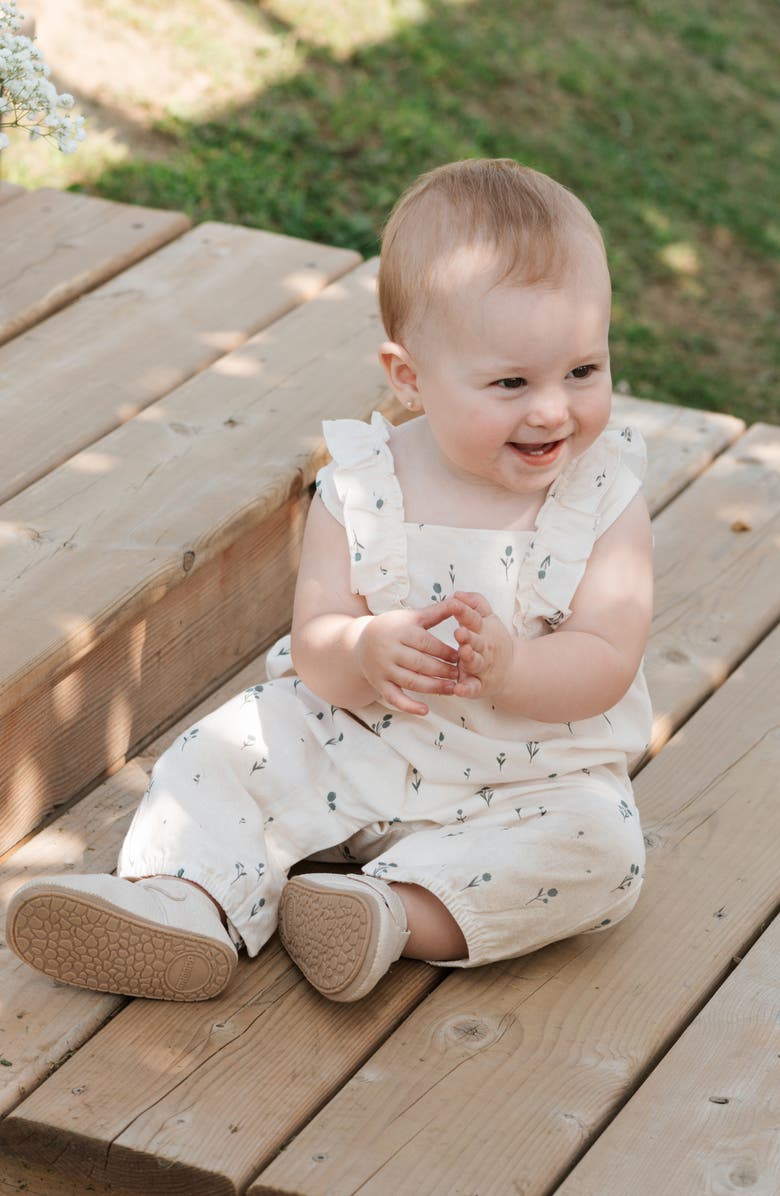 Petit Lem Blue Tulip Print Organic Cotton Romper, Alternate, color, Light Pink