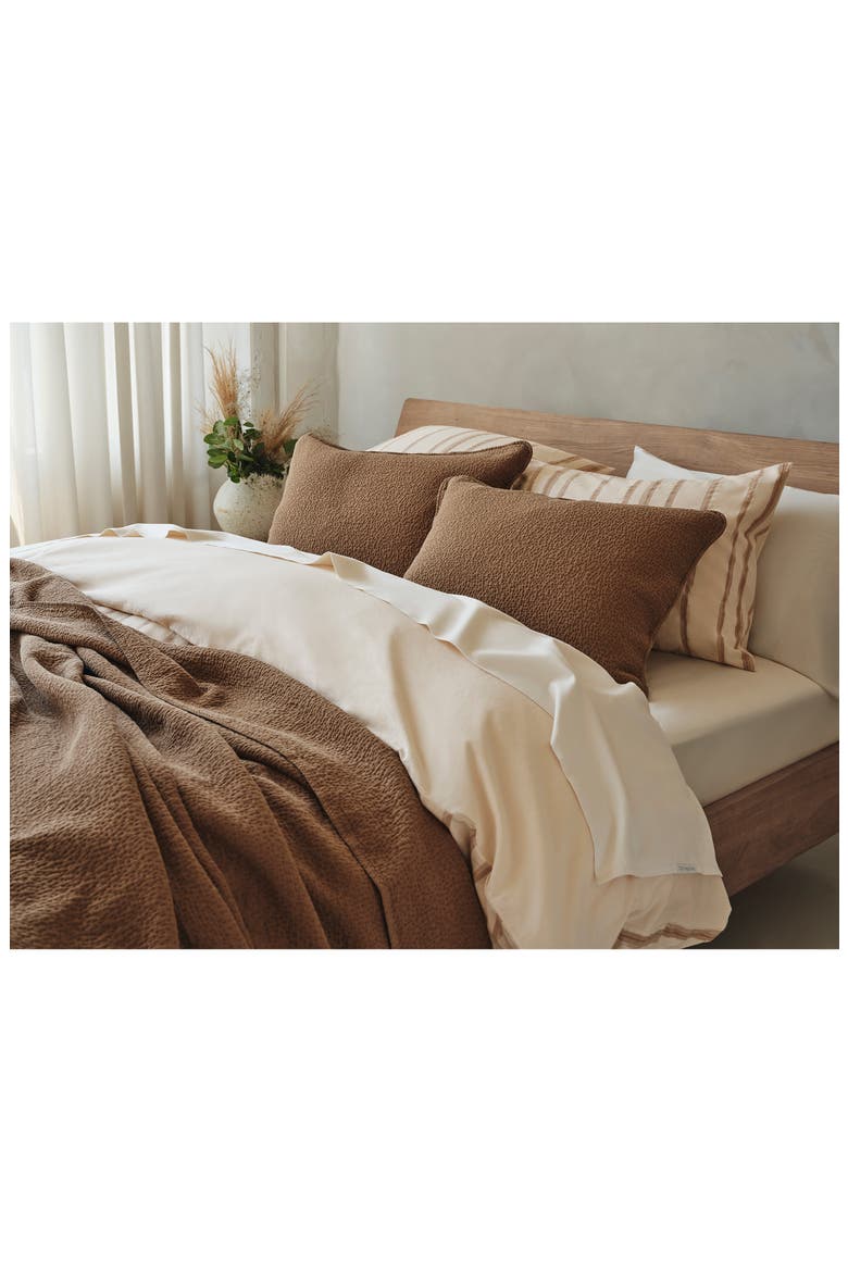 Cascade Organic Cotton Matelassé Sham, Alternate, color, CHESTNUT
