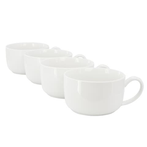 Great Essentials 4 Piece 32.5 Ounce Fine Ceramic Large Latte Mug Set