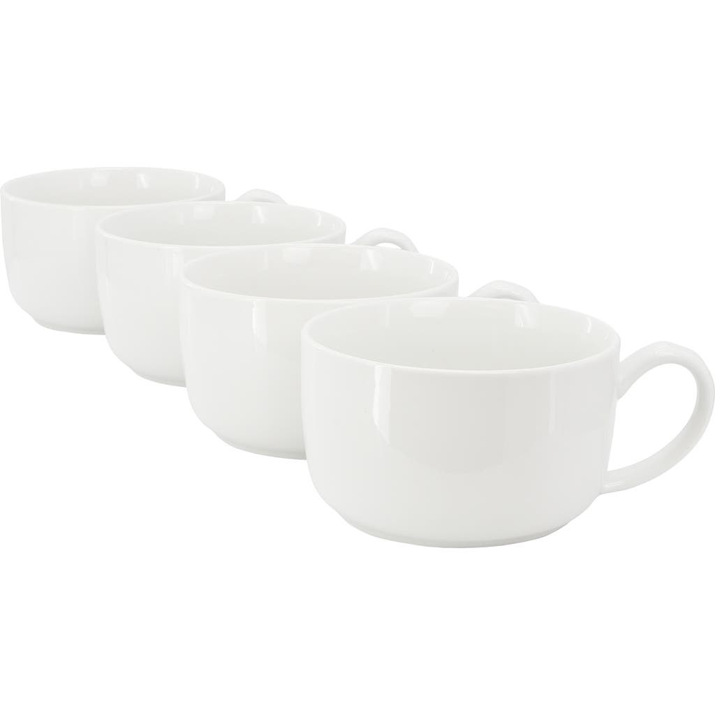 Gibson Home Great Essentials 4 Piece 32.5 Ounce Fine Ceramic Large Latte Mug Set In White