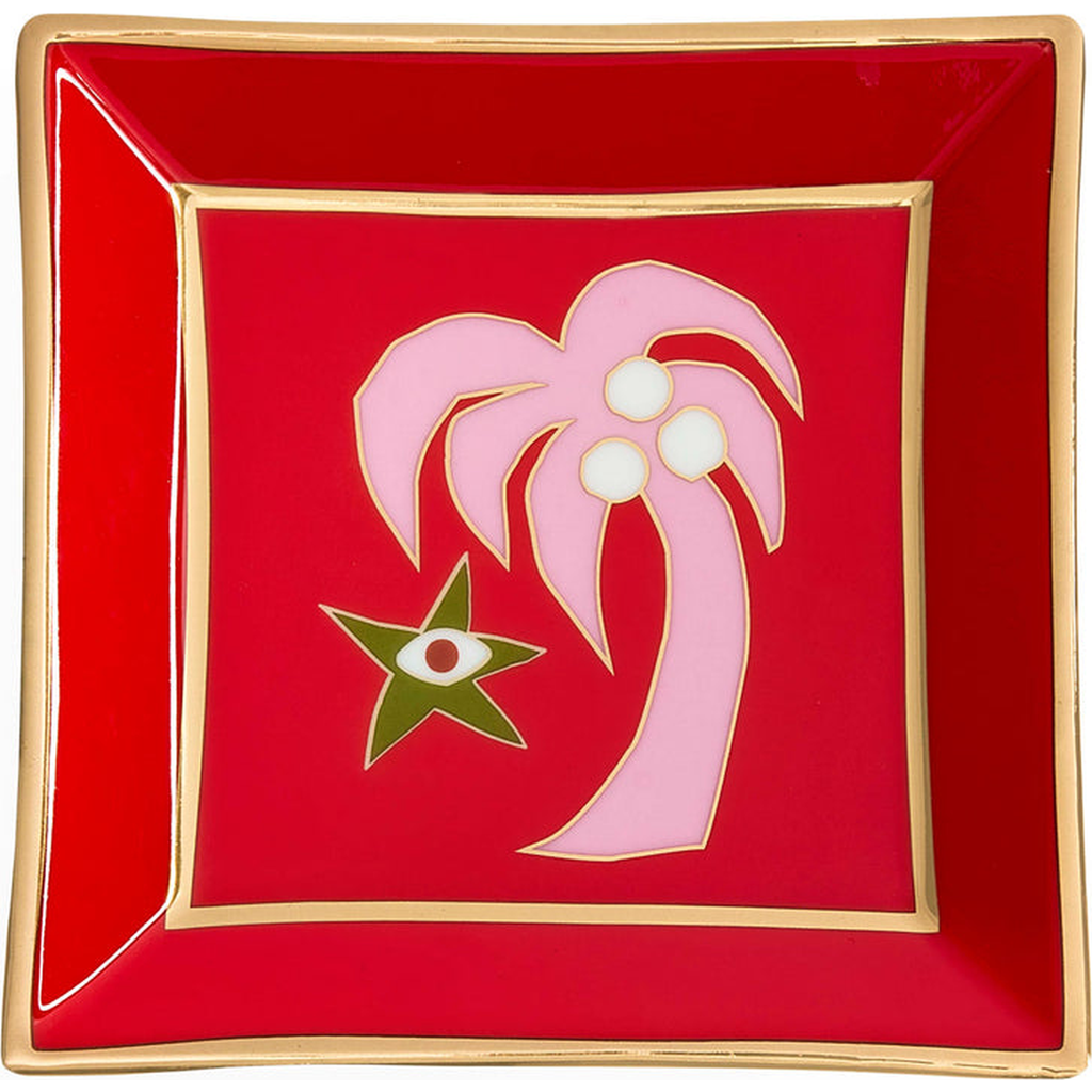 Jonathan Adler Playa Square Tray In Red