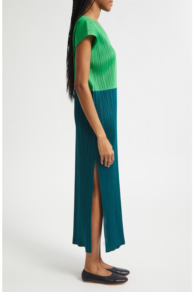 Swing Colorblock Pleated Convertible Midi Dress, Alternate, color, GREEN
