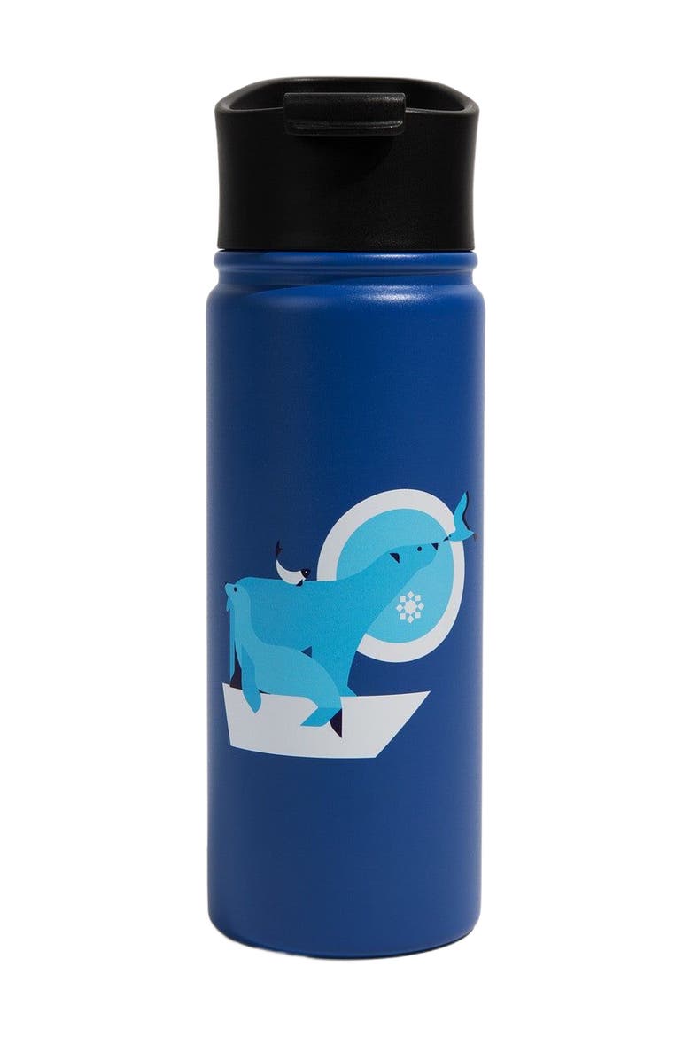 18 OZ Polar Bear Steel Bottle, Main, color, Navy