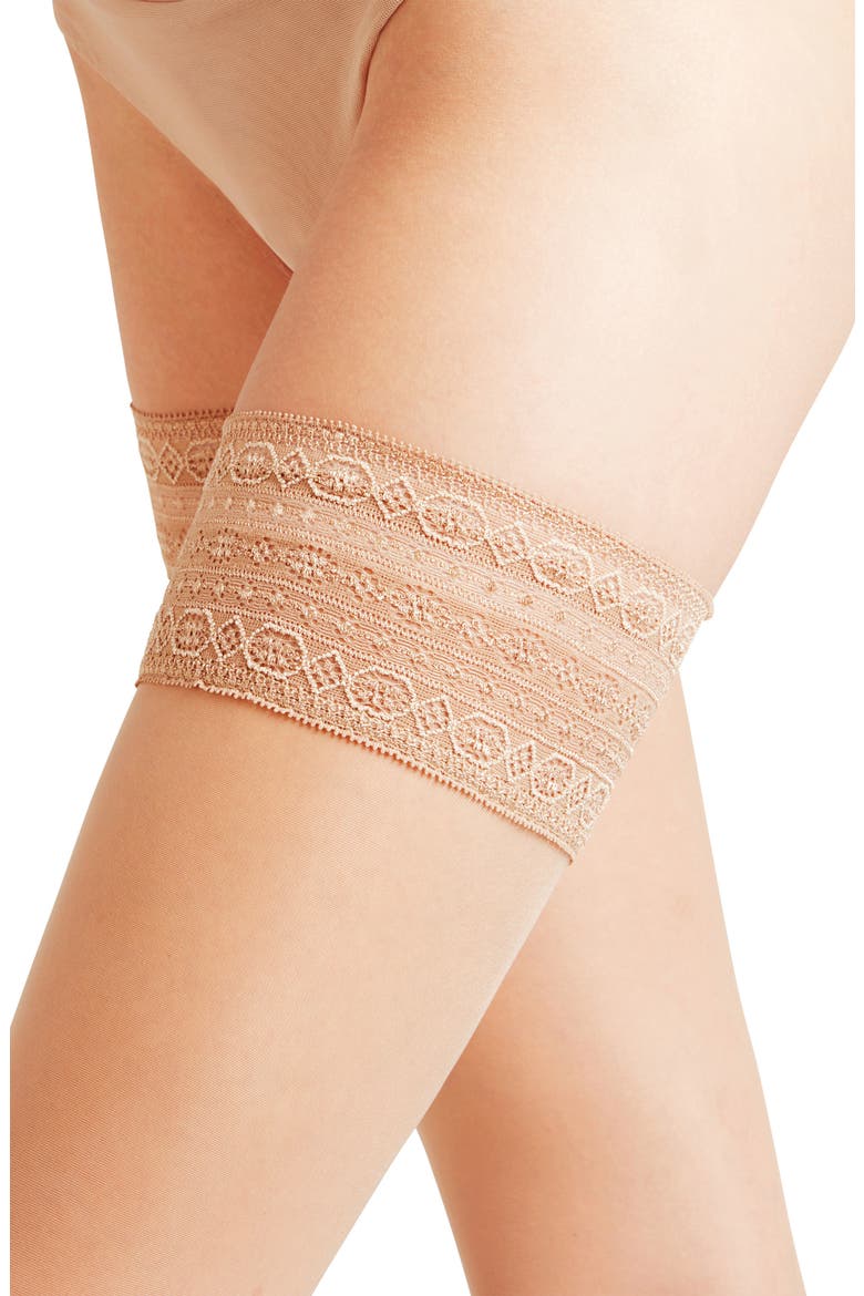 Seidenglatt 15 Stay-Up Stockings, Alternate, color, POWDER