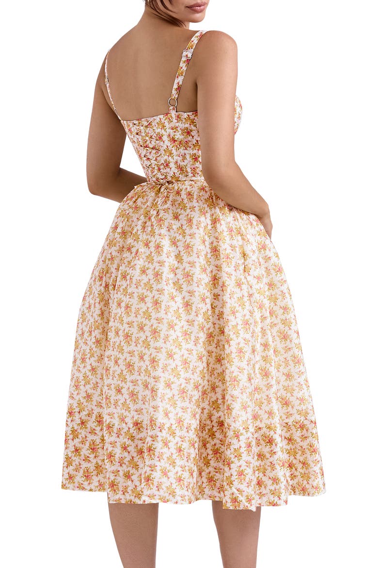 Kelly Floral Print Corset Dress, Alternate, color, SUNWAY