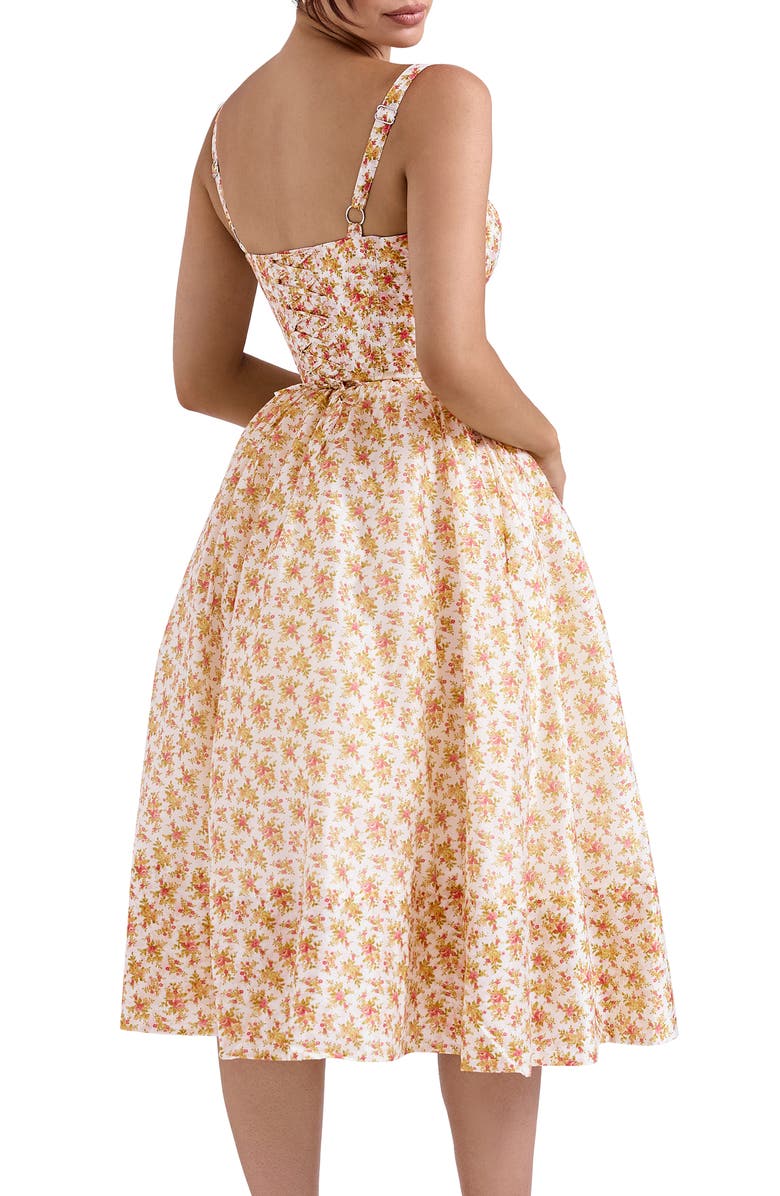HOUSE OF CB Kelly Floral Print Corset Dress, Alternate, color, Sunway
