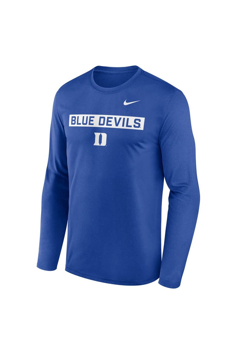 Men's Nike Royal Duke Blue Devils Primetime Campus 2-Hit Legend Dri-FIT Long Sleeve T-Shirt, Alternate, color, Royal