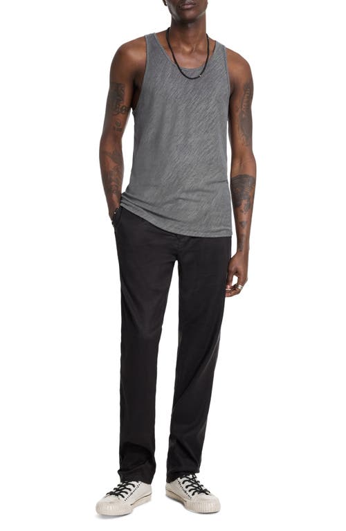 Shop John Varvatos Broome Slim Fit Linen Tank In Seal Grey