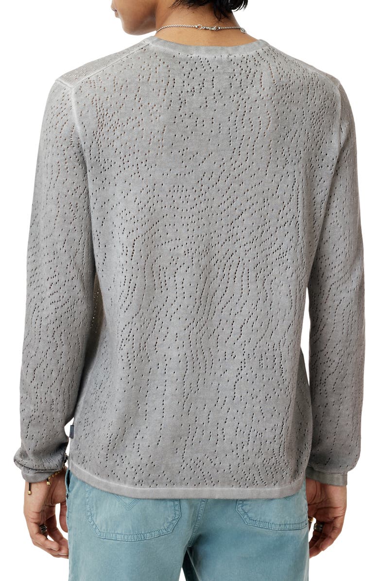 John Varvatos Camden Open Stitch Organic Cotton Sweater, Alternate, color, Smoked Pearl Grey