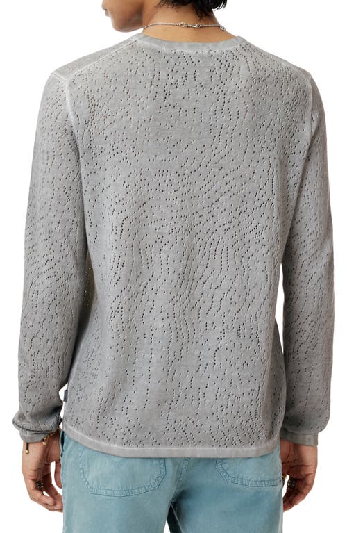 John Varvatos Camden Open Stitch Organic Cotton Sweater In Smoked Pearl Grey