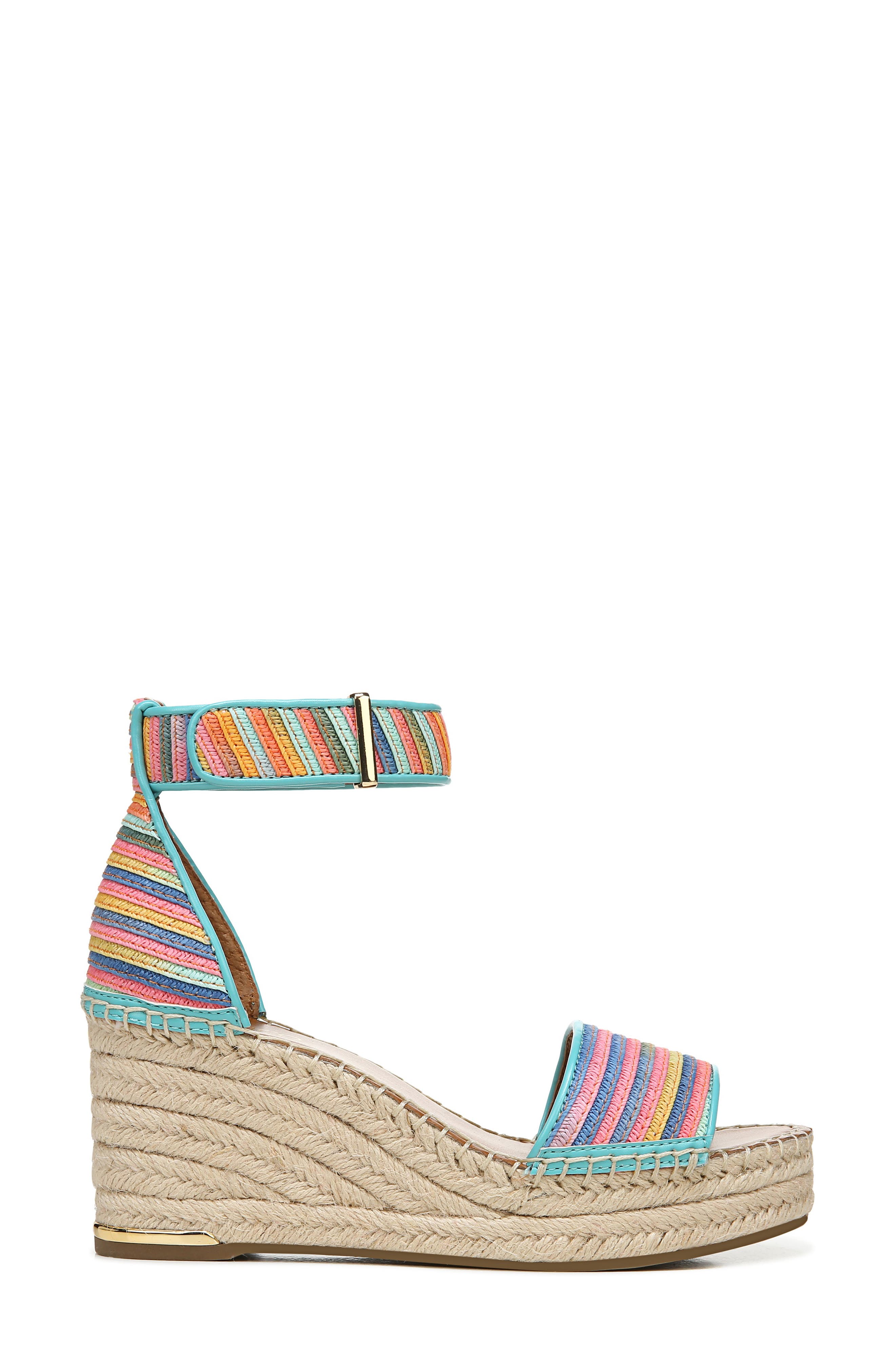 Franco Sarto Clemens Ankle Strap Platform Wedge Sandal, Alternate, color, Multi