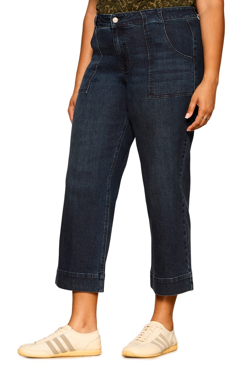 Insider High Waist Cropped Straight Leg Jeans, Alternate, color, OVER THE MOON BLUE