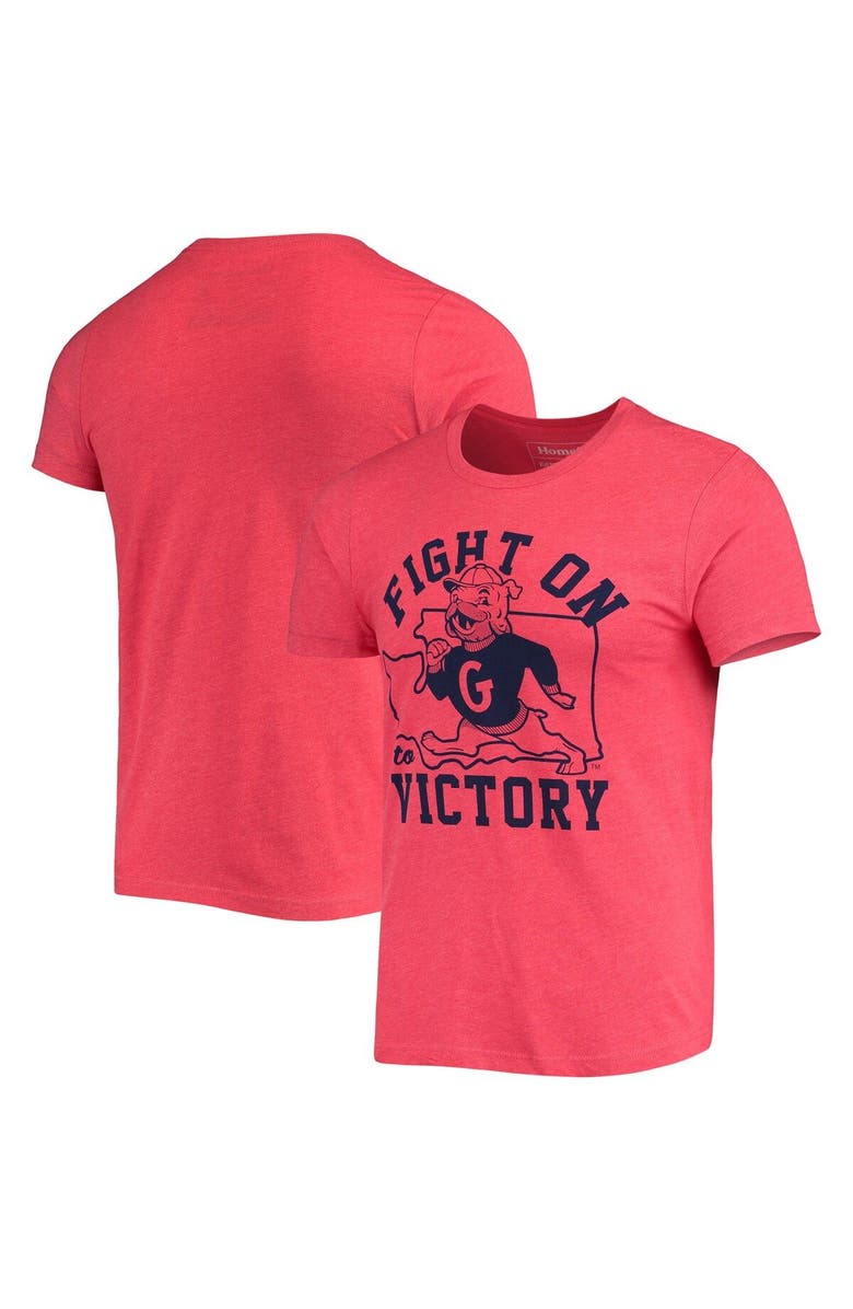 HOMEFIELD Men's Homefield Heathered Red Gonzaga Bulldogs Fight on to Victory T-Shirt, Main, color, 