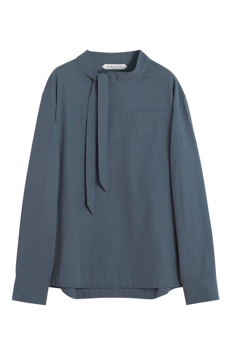 Lanvin FLUID COTTON ASCOT COLLAR TOP, Alternate, color, 