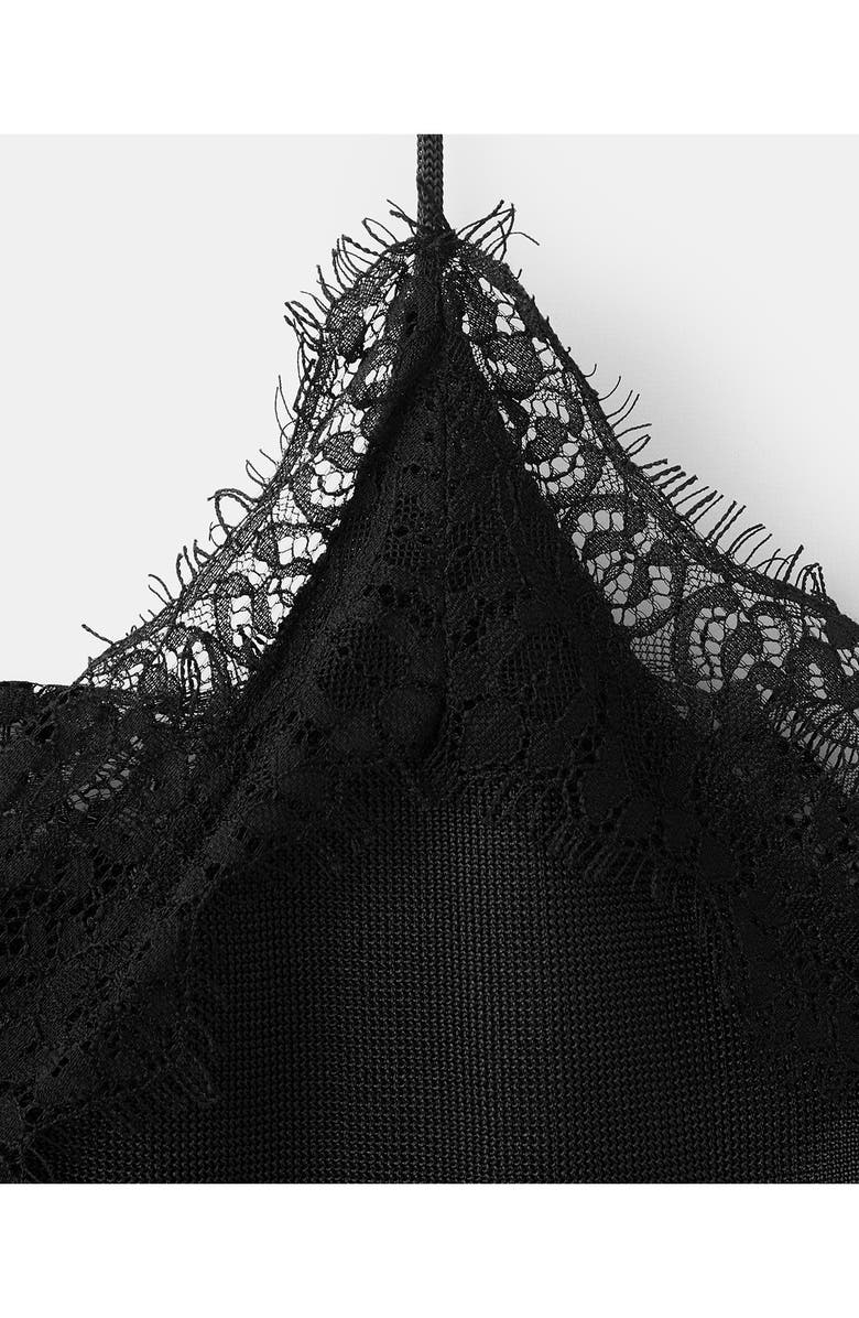 MANGO Tinta Lace Camisole, Alternate, color, Black