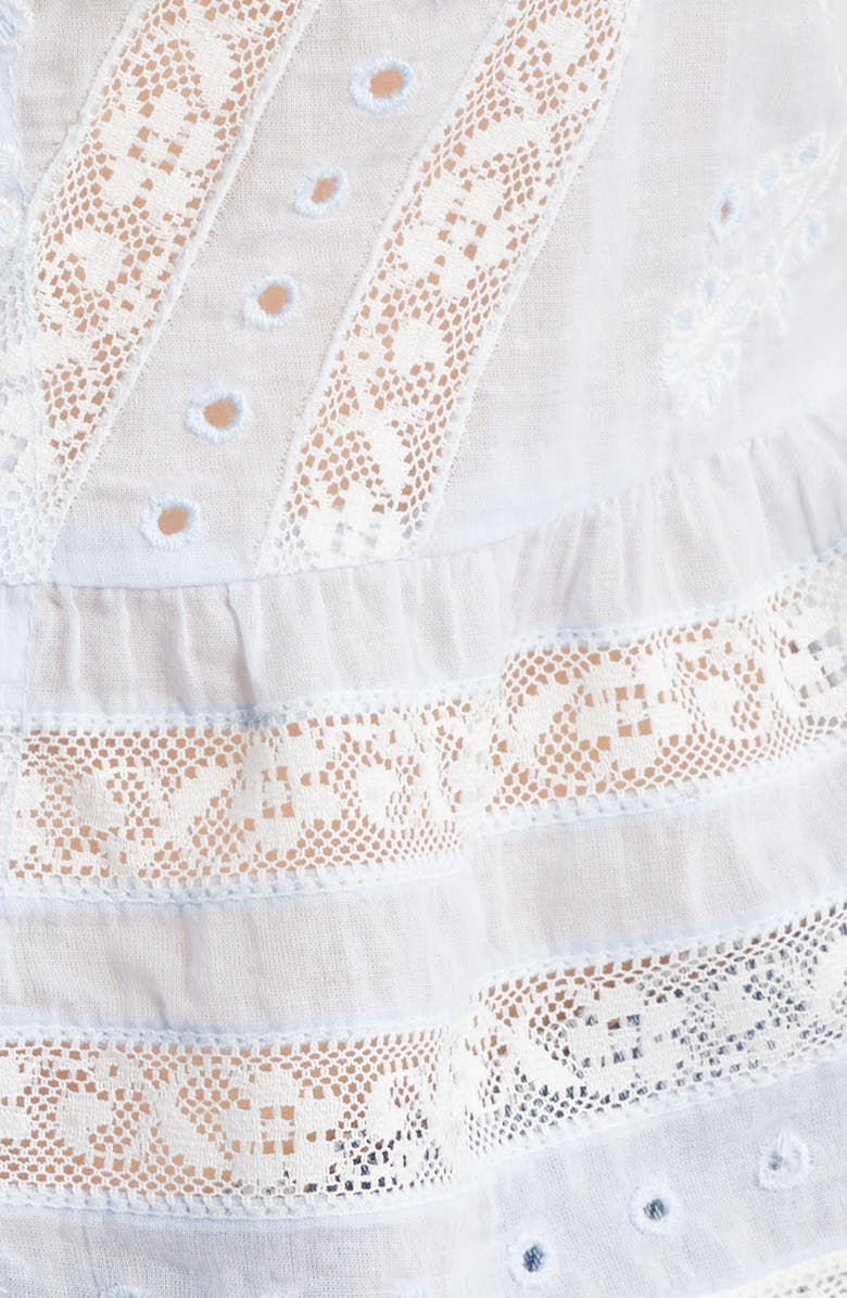 LoveShackFancy Pruitt Lace Ruffle Hem Tank, Alternate, color, Pale Blue