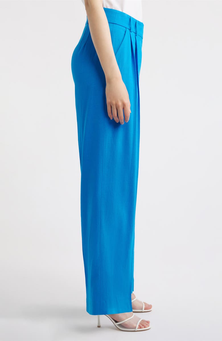 Tahari ASL Pleated Wide Leg Pants, Alternate, color, Blue Jewel