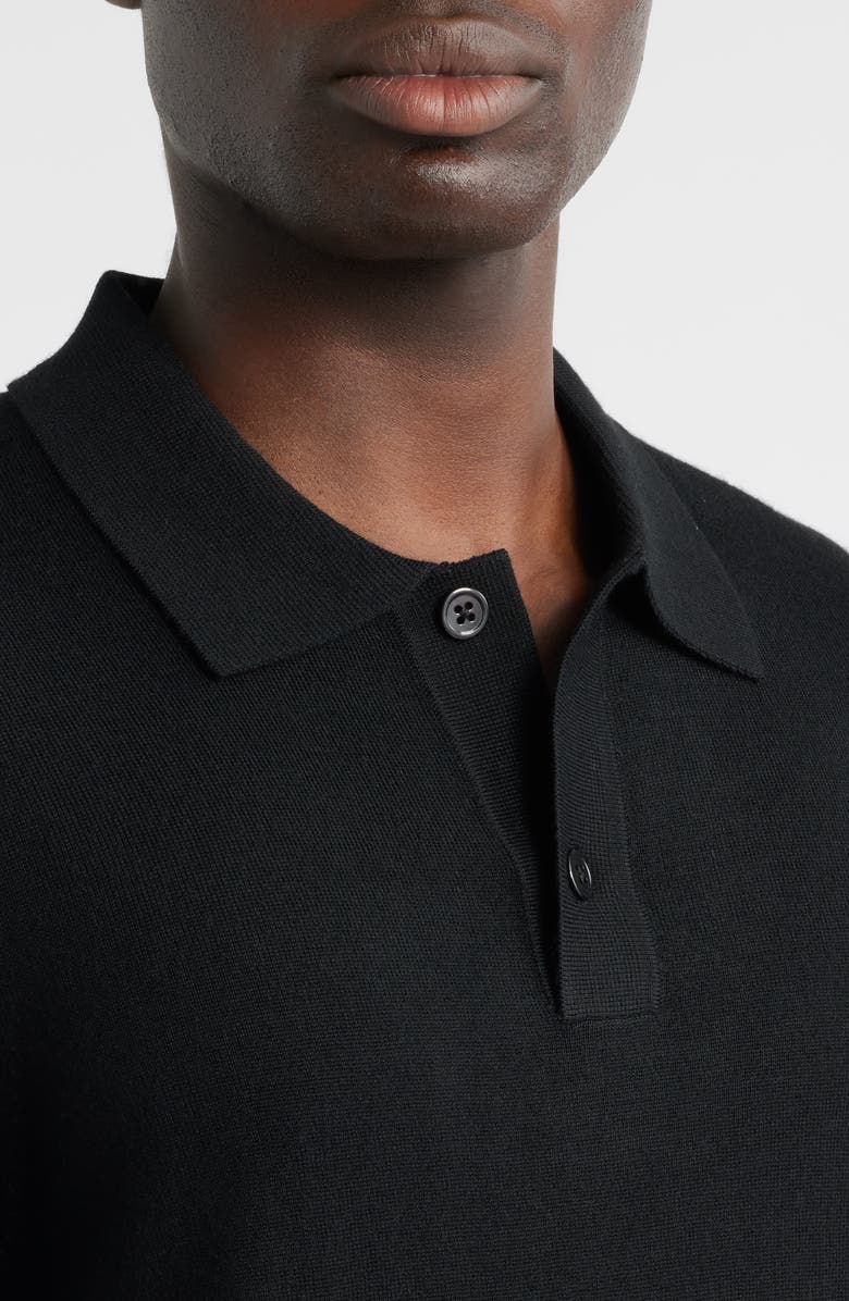 NN07 Serge 6584 Long Sleeve Wool Blend Polo Sweater, Alternate, color, Black