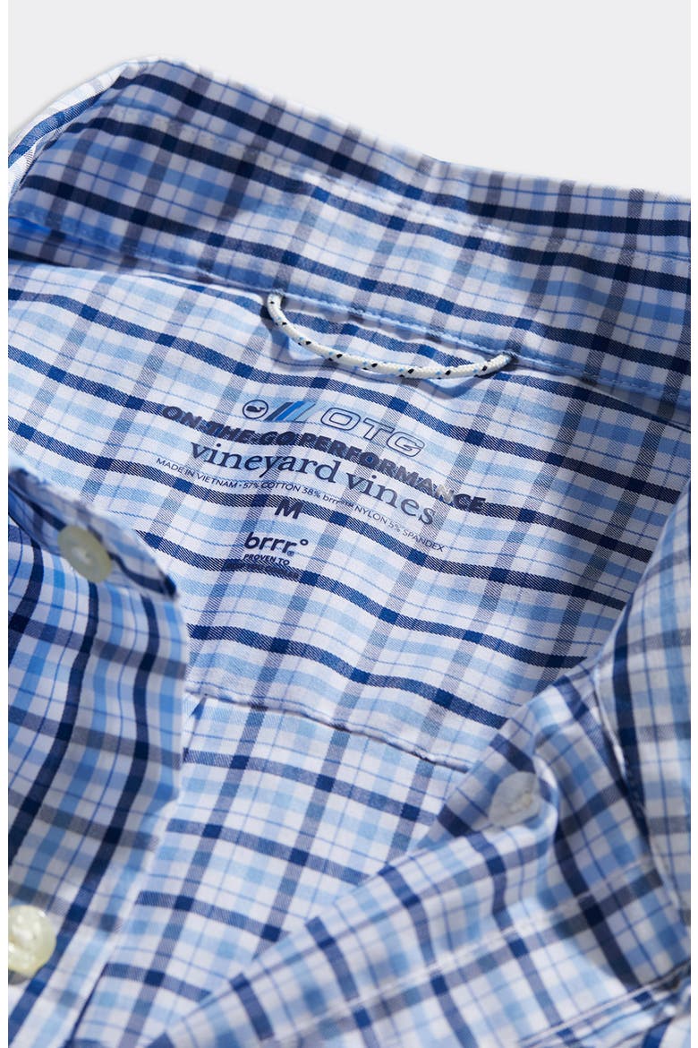 Classic Fit Check Button-Down Performance Shirt, Alternate, color, MAUI BLUE