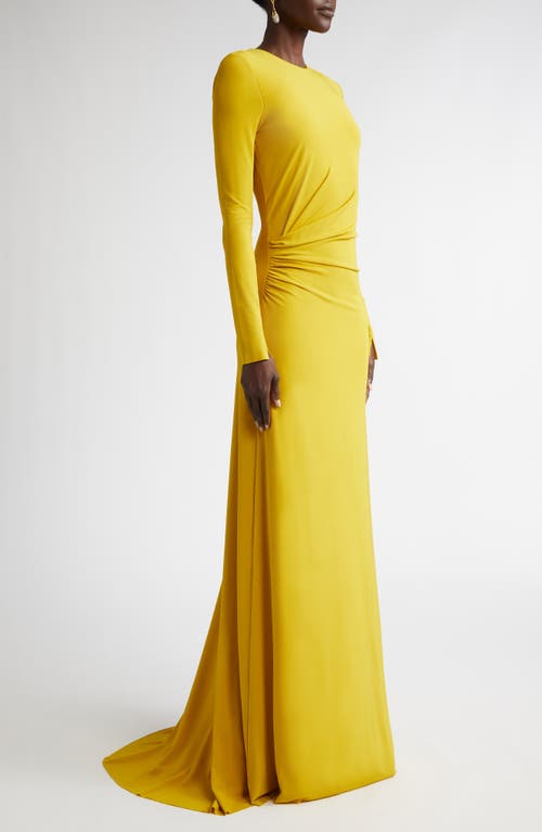 Jason Wu Collection Jersey Gown With Side Waist Pleating In Kiwi