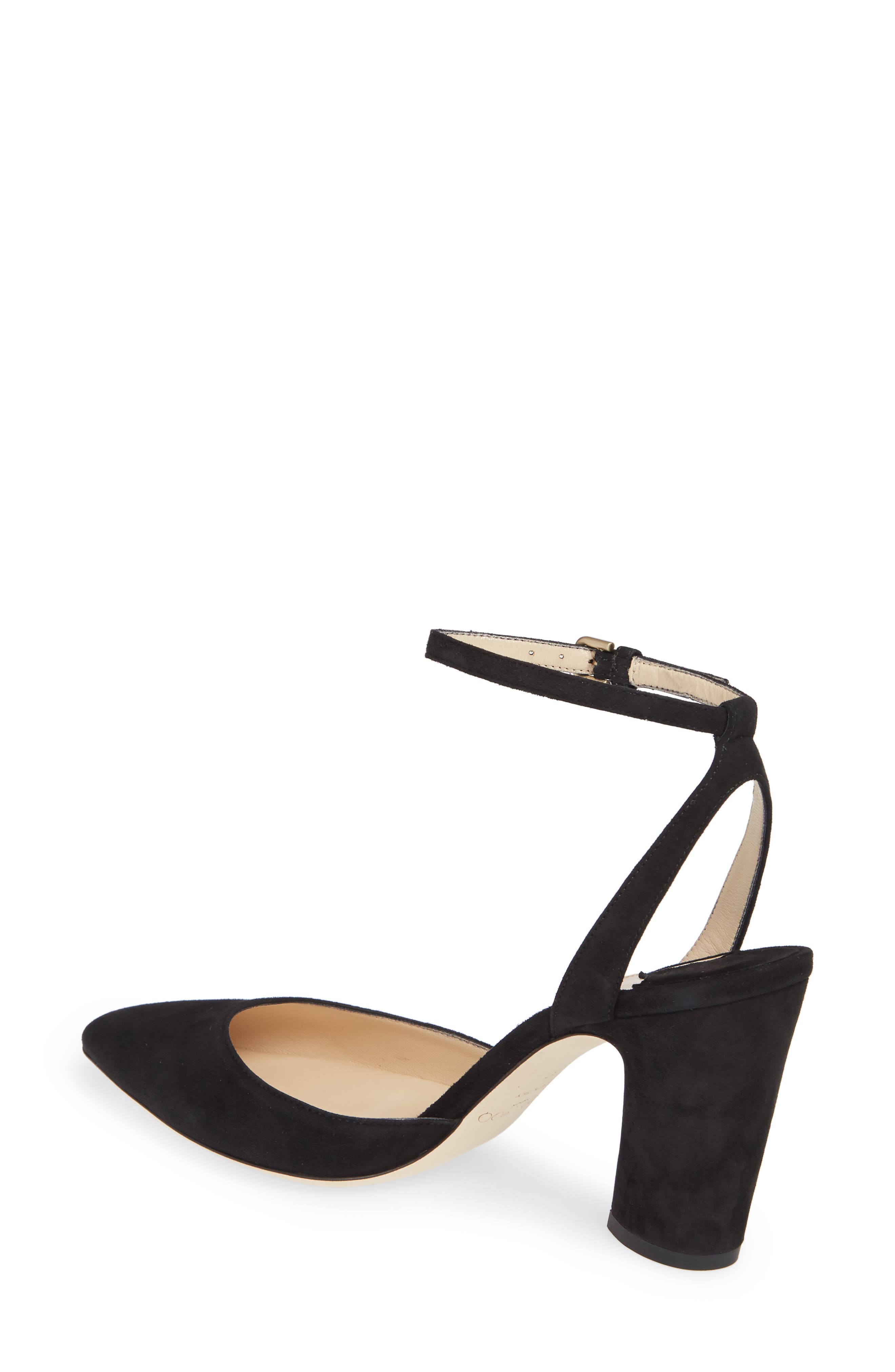 Micky Ankle Strap Pump, Alternate, color, BLACK SUEDE