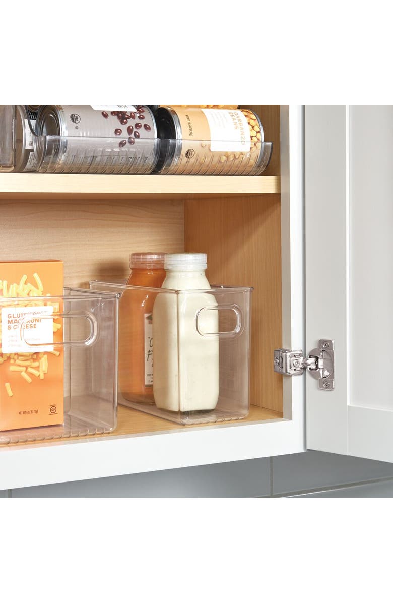 iDesign Set of 4 Pantry Storage Bins with Handles - Clear, Alternate, color, Clear