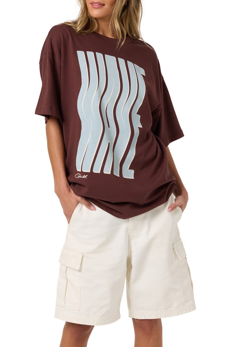 O'Neill Wave Oversized Graphic T-Shirt, Alternate, color, Chocolate