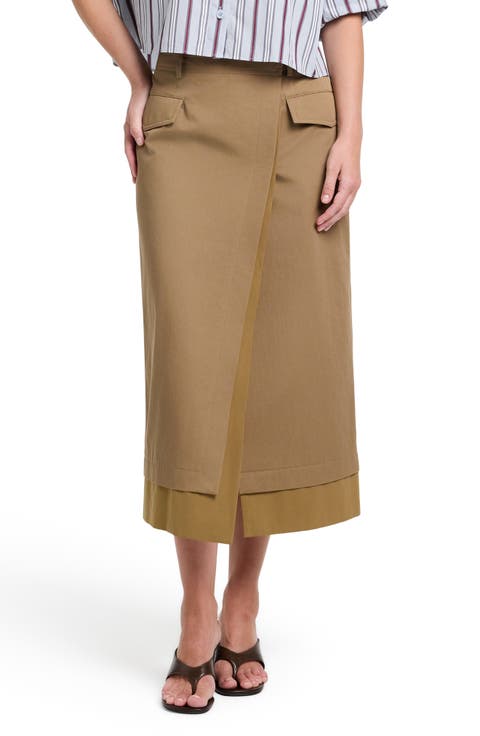 A Trip to the Met Cotton Wrap Midi Skirt