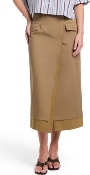 TWP A Trip to the Met Cotton Wrap Midi Skirt