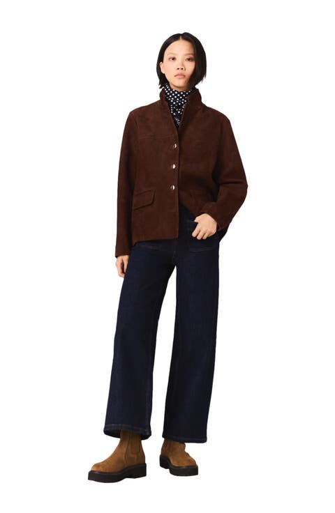 Wide jeans with patch pockets