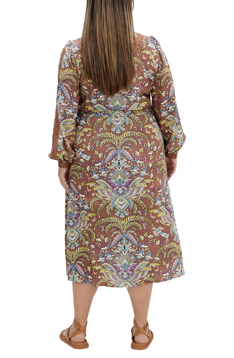 City Chic Mysteria Long Sleeve Midi Dress, Alternate, color, Mysteria