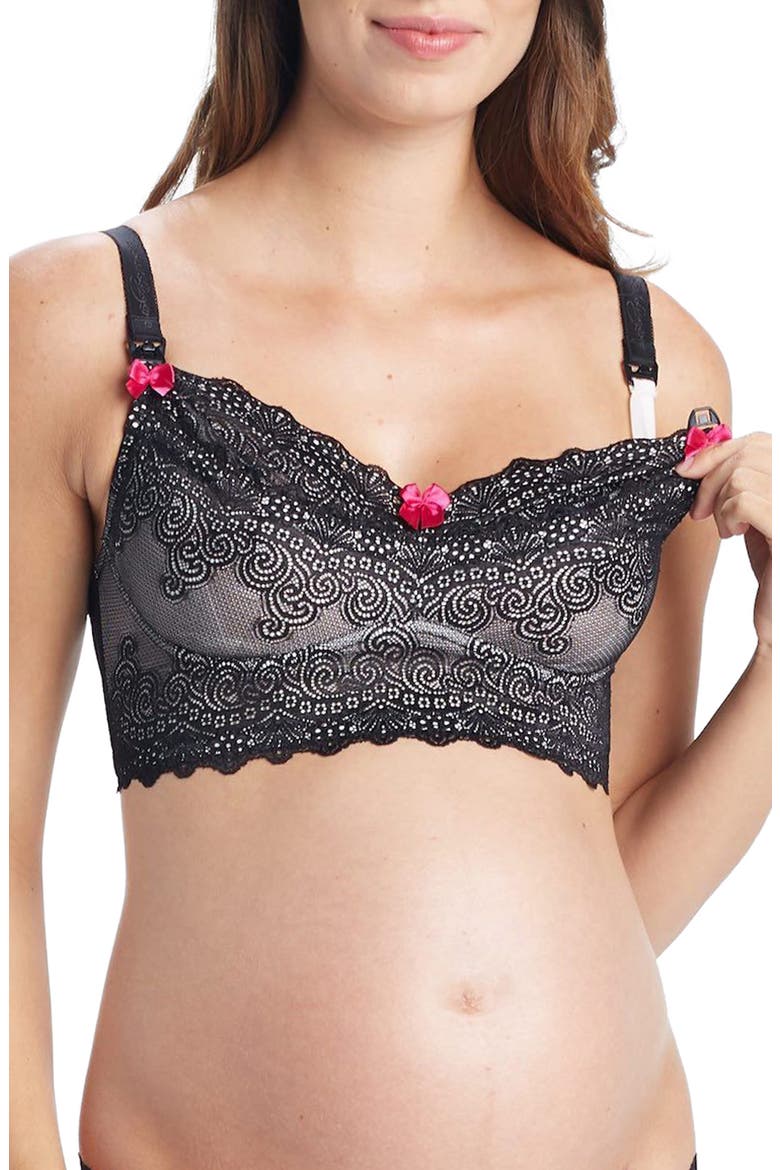 You Lingerie Lennox Hands Free Wireless Nursing Bra Accessory, Alternate, color, BLACK/ NUDE