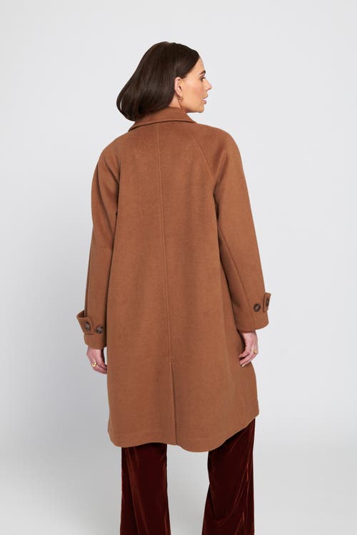 Elle Collection Melton Coat Teddy In Brown