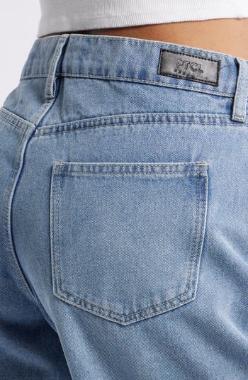 Relaxed Hem Denim Bermuda Shorts