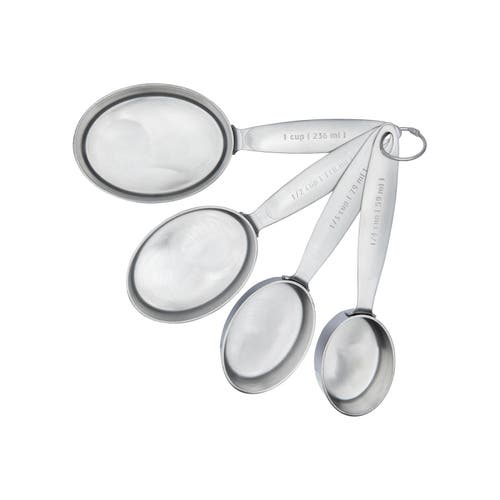 Cuisipro Stainless Steel Measuring Cup Set, 4 Piece In Silver