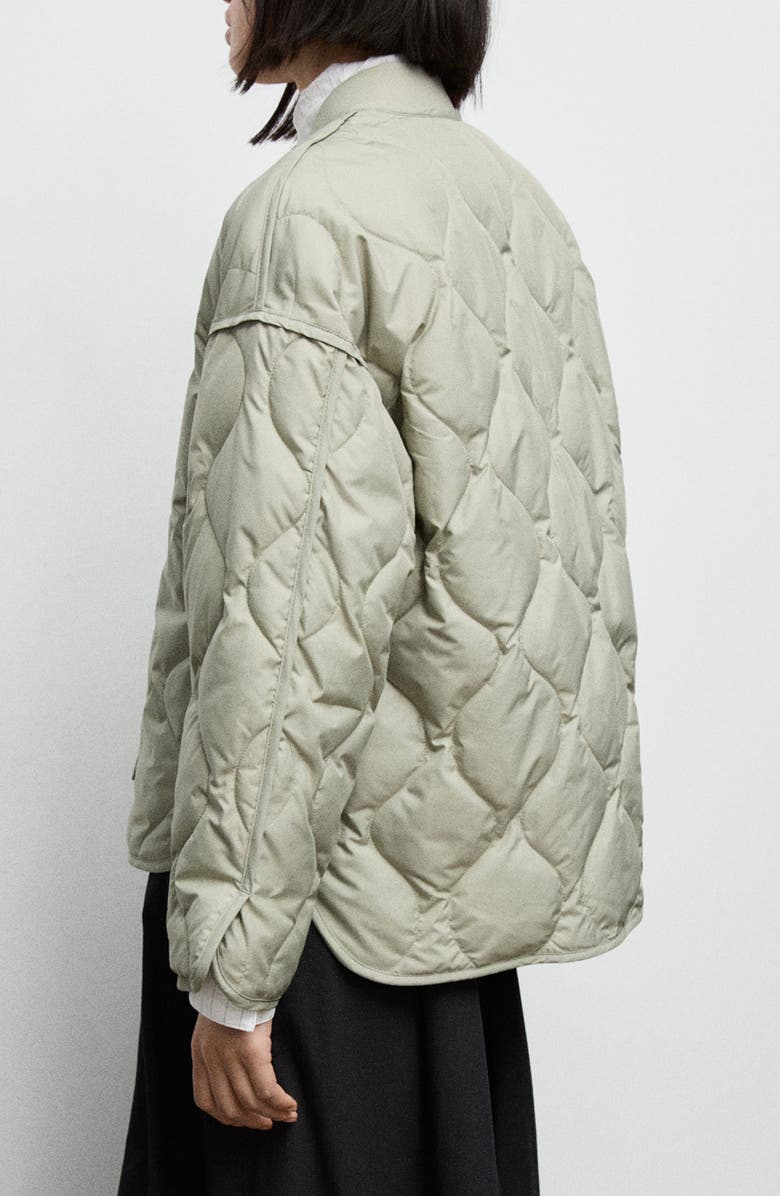 MANGO Quilted Anorak, Alternate, color, Pastel Green